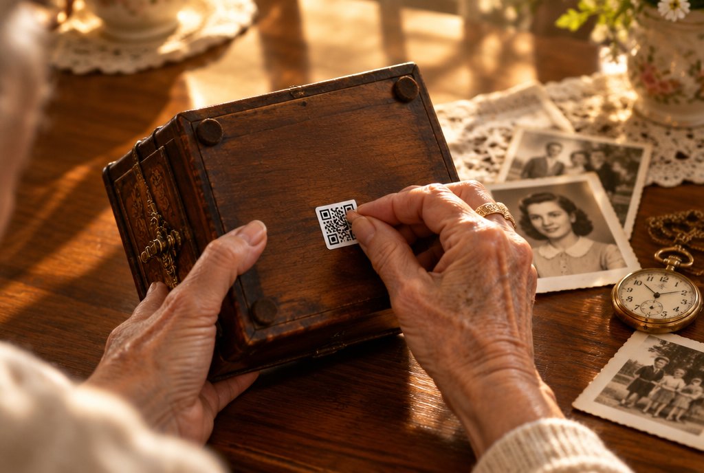 Placing a Smack Tag on an antique jewelry box